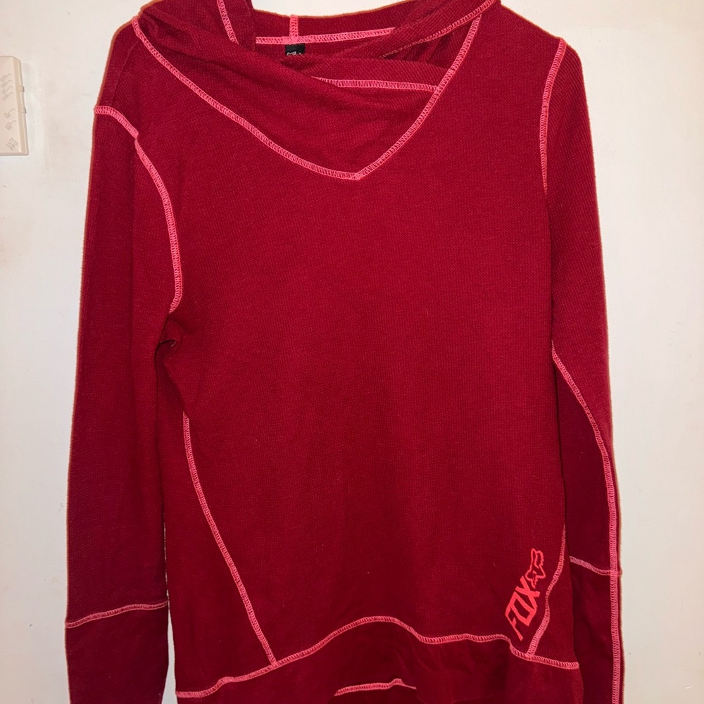 Fox Red Textured Hoodie